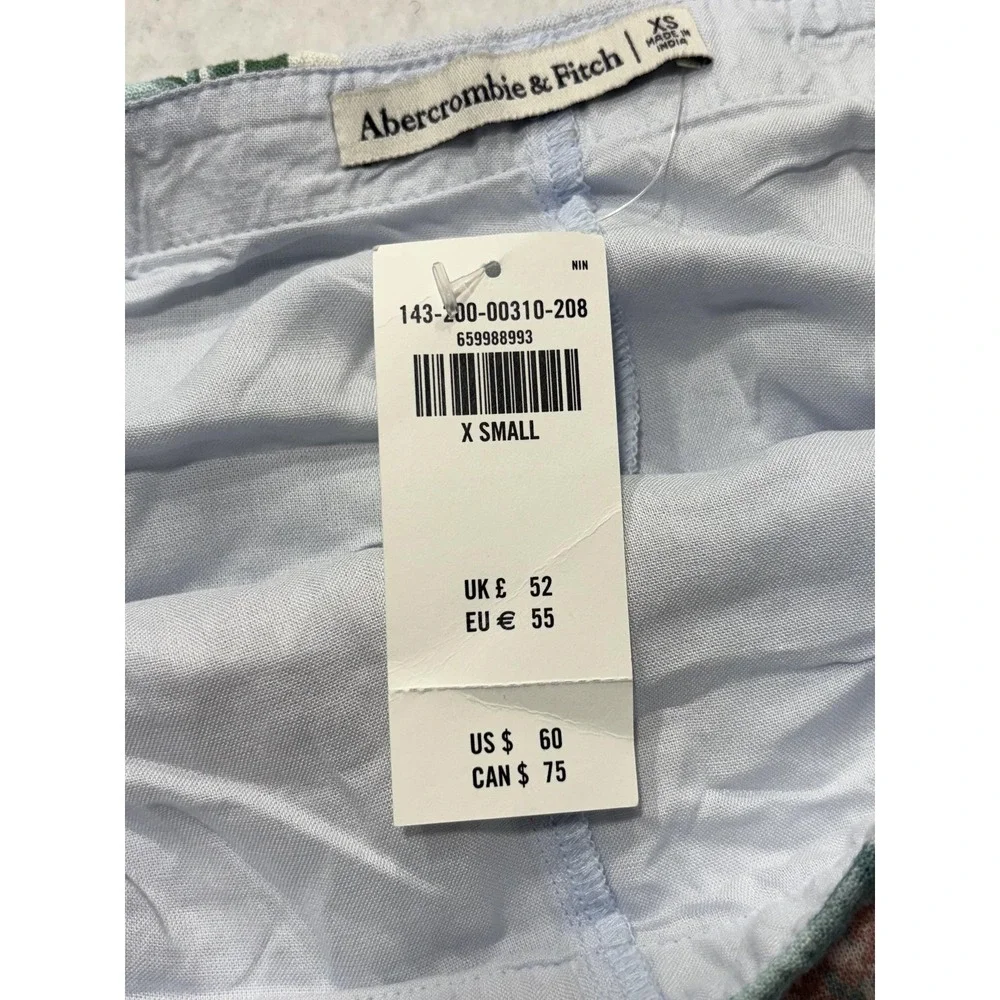 Abercrombie & Fitch Skirt Womens XS Multicolor Linen Scenic Print Mini Casual